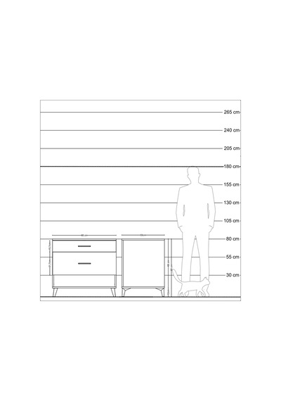 Kronos Şifonyer 2 Çekmeceli 88x59x80 Antrasit-aytaşı Antrasit