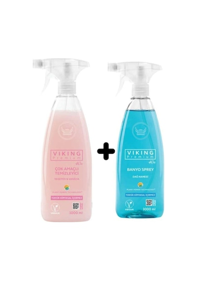 Viking Premium Çok Amaçlı Yasemin & Vanilya 750 ML + Banyo Sprey Dağ Nanesi 750 ML