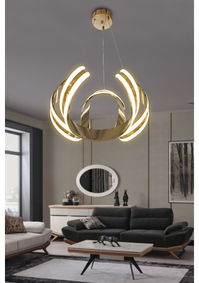 Arya Çift Yönlü Sıralı Led Avize - - Kumandalı / Gold Gold
