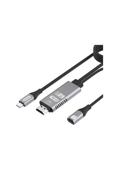 Go Des GD-8770 Type-C To HDMI 4K Kablo PD 3.0 Görüntü Aktarım Kablosu - Siyah ZORE-260169