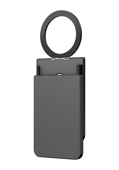 Lenyes Lmw103 Sürgü Tasarımlı Magnetik Aramid Fiber Metal Standlı Kartlık Siyah