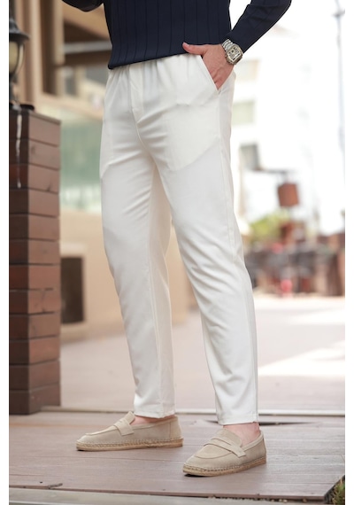 Madmext Beyaz Relaxed Erkek Pantolon 6510