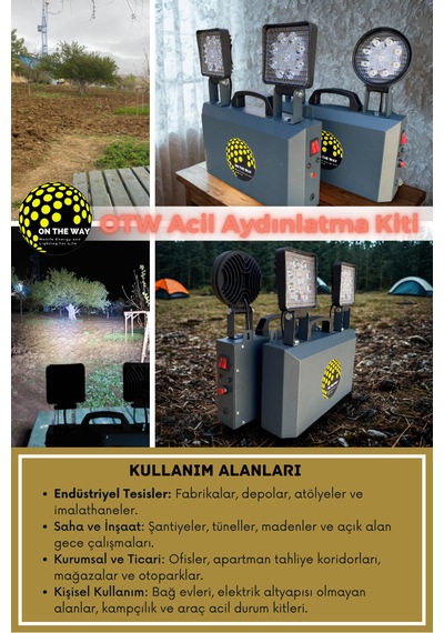 Otw Profesyonel Mobil Acil Aydınlatma Kiti 54wh Metal Kasa Şarj Edilebilir Projektör 50W Beyaz