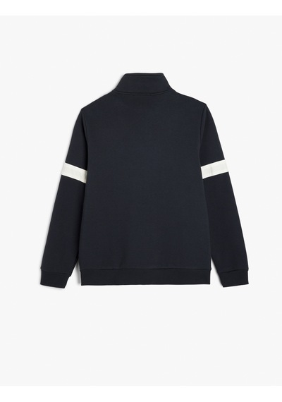 Koton Yarım Fermuarlı Yaka Sweatshirt Slogan İşlemeli Şardonlu Pamuk Karışımlı Lacivert 5wam70171mk Koton Yarım Fermuarlı Yaka Sweatshirt Slogan İşlemeli Şardonlu Pamuk Karışımlı Lacivert 5wam70171mk