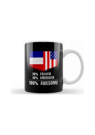 50% Georgian 50% American 100% Awesome Immigrant Kupa Bardak Porselen Karışık