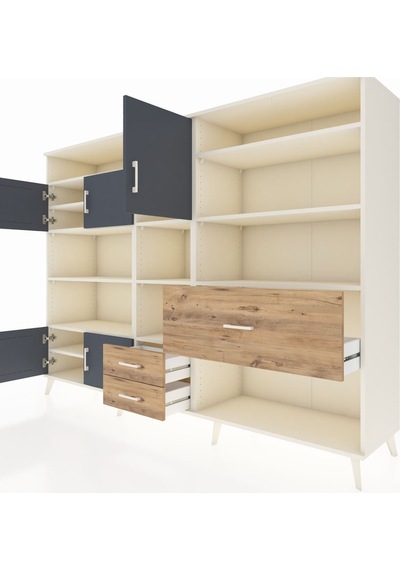 Hyperion Dolap 13 Raflı 3 Çekmeceli 5 Kapaklı 220x44x163 Aytaşı-a Aytaşı-antrasit/çam Hyperion Dolap 13 Raflı 3 Çekmeceli 5 Kapaklı 220x44x163 Aytaşı-a Aytaşı-antrasit/çam