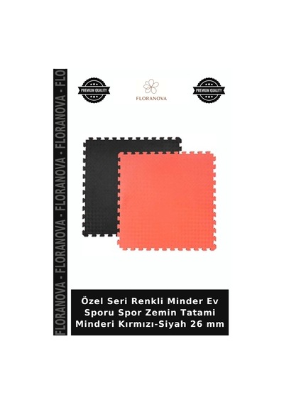 Özel Seri Renkli Minder Ev Sporu Spor Zemin Tatami Minderi Kırmızı-siyah 26 Mm Kırmızı - Siyah