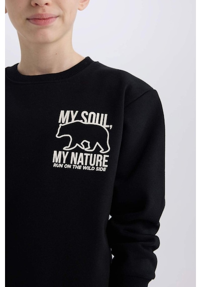 DeFacto Erkek Çocuk Bisiklet Yaka Sırt Baskılı İçi Yumuşak Tüylü Sweatshirt D6227A824CWBK81 DeFacto Erkek Çocuk Bisiklet Yaka Sırt Baskılı İçi Yumuşak Tüylü Sweatshirt D6227A824CWBK81