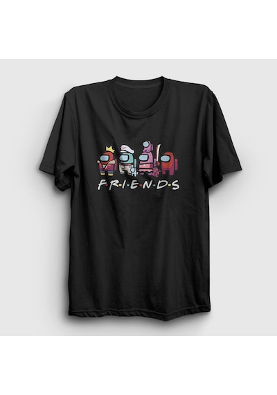 Presmono Unisex Friends Among Us T-shirt Siyah