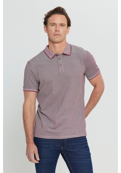 AC&Co / Altınyıldız Classics 4A4820200047BRDM Düğmeli Polo Yaka Cepsiz Slim Fit Erkek Tişört Bordo