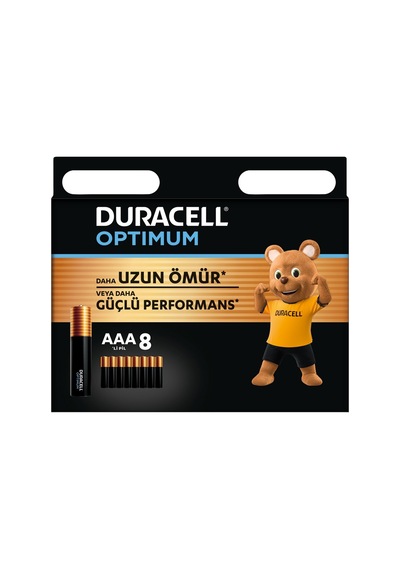 Duracell Pil Optimum Aaa 8'li Uzun Ömürlü Ve Güçlü Performans 3'li Ekonomik Paket - 3 Adet Tarı