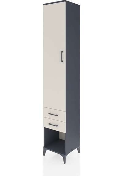 Hyperion Dolap 3 Raflı 2 Çekmeceli Tek Askılı 44x44x243 Antra... Antrasit