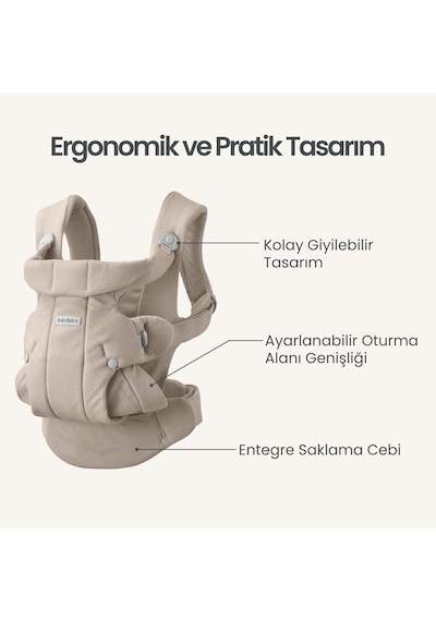 Babybjörn Kanguru Hold Woven Sand Grey