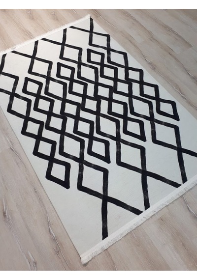 Doğuş Oslo 8222 Beyaz Siyah Kilim 120X180 Cm