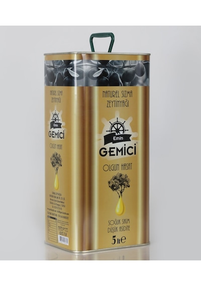 Emin Gemici Olgun Hasat Soğuk Sıkım Natürel Sızma Zeytinyağı 5 L