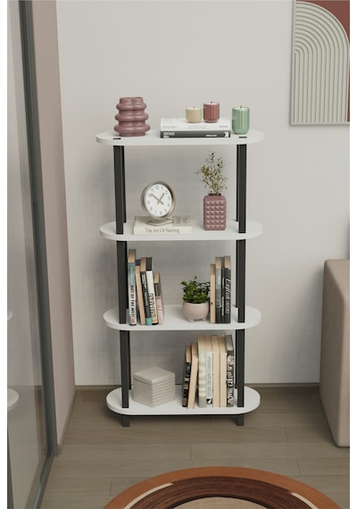 Soft 4 Katlı Modern Kitaplık Dekoratif Çok Amaçlı Kitaplık Ve Organizer Çok Raflı Düzenleyici - Beyaz Beyaz Soft 4 Katlı Modern Kitaplık Dekoratif Çok Amaçlı Kitaplık Ve Organizer Çok Raflı Düzenleyici - Beyaz Beyaz
