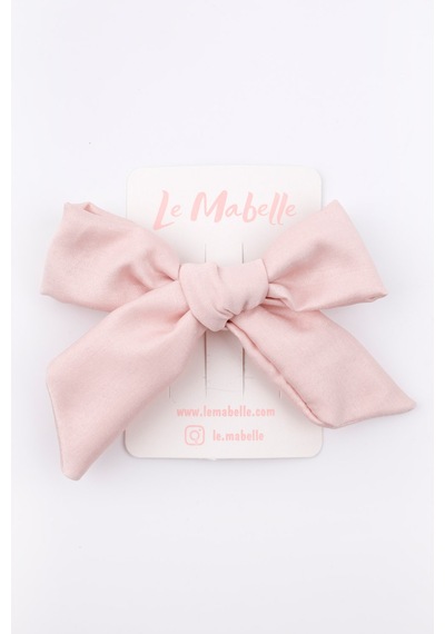 Pudra Fiyonk Kız Çocuk Klips Toka Pembe