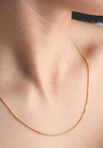 Bayar Gold 14 Ayar Altın Orta Kalın Palmiye Zincir Kolye 1 MM