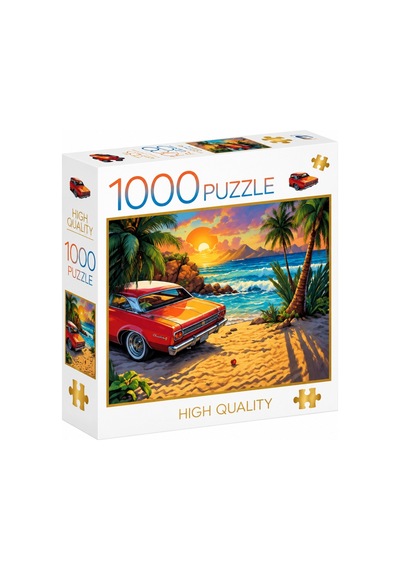 1000 Parça Sahildeki Araba Puzzle 48 X 68 Cm Yüksek Baskı Kaliteli Eğlenceli Ve Eğitici Puzzle