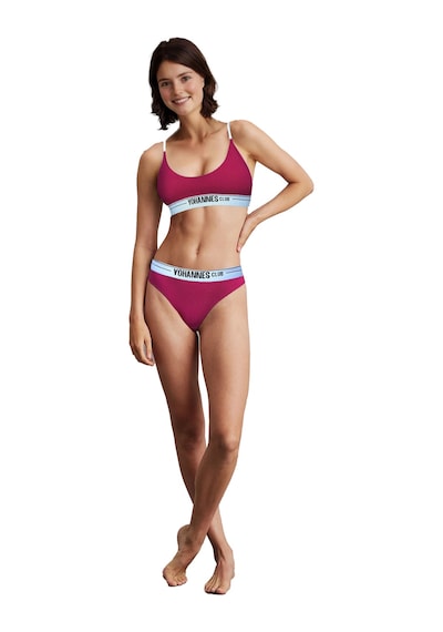 Yohannes Club, Kadın Pamuklu İç Çamaşırı Takımı, Renk Seçenekli, Bralet-kemerli Bikini Slip Pembe