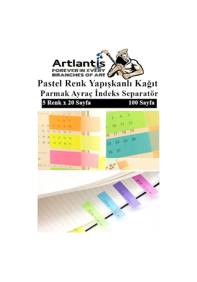 Kendinden Yapışkanlı Ayraç Postit 5 Renkli 1 Adet Yapışkanlı Not Kağıdı Transparan Parmak Ayraç İndeks Seperatör 5 Li Mini