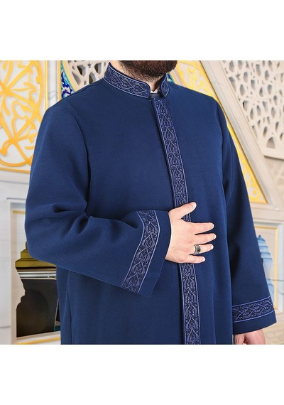 Kışlık Kaşe İmam Cübbesi Makam Lacivert Çok Renkli