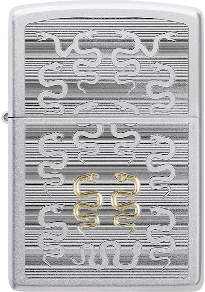Zippo Snake Pattern Dizayn Çakmak Gri