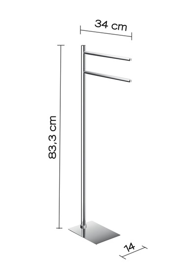 Trilly Ayaklı Havluluk, 34xh83.3x14cm - Parlak Paslanmaz Çelik Parlak Paslanmaz Çelik