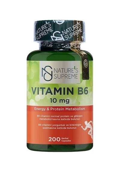 Natures Supreme Vitamin B6 10 Mg 200 Kapsül Aromasiz