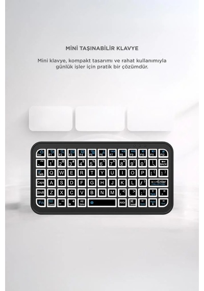 Özel Seri Ses Cihaz Cep Kablosuz Klavye Rgb M7 Siyah