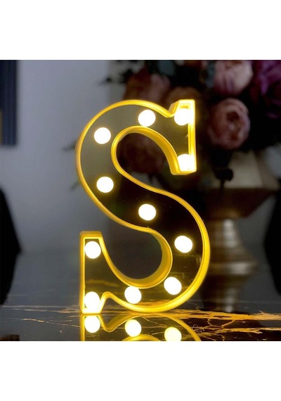 Dekoratif Led Işıklı 3d S Harfi Büyük Boy Organizasyon Doğum Günü