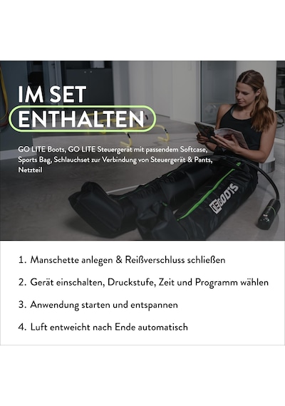 Go Lite Boots Bacak Masajını Yeniden Başlatıyor 180 Mmhg 4 Örtüşen Oda Evde Ve Yolda Kas Kurtarma L