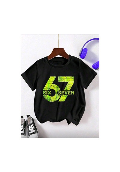 Stil X Sıx Seven Baskılı Erkek Çocuk Tshırt, 67 Tasarımlı Siyah-5