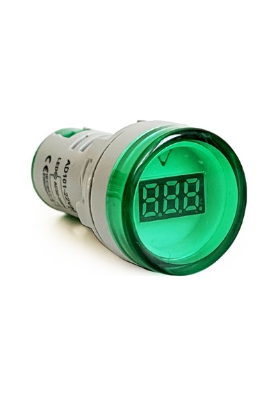 Mini Dijital Voltmetre 22mm Ac 60-500v Led Yeşil Işık