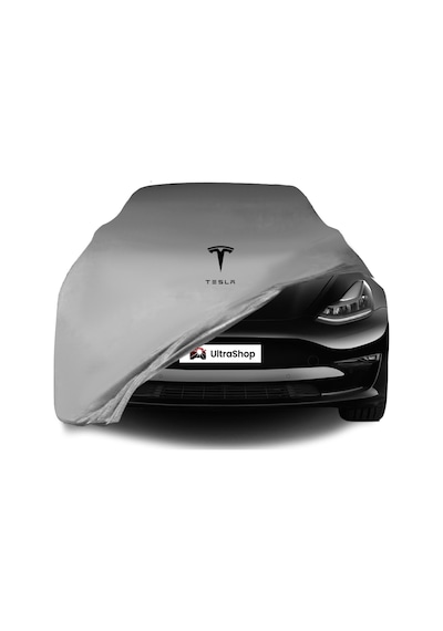Tesla Model 3 2020- Araba Brandası Gri Kumaş Penye Toz Geçirmez Oto Garaj Branda