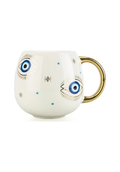 Kitchen New Bone Mavi Göz Nazar Boncuklu Kupa - Renkli - 425 Ml
