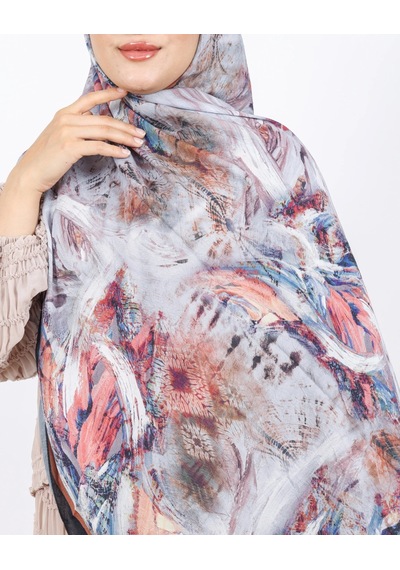 Luissa Bambu Kraş Şal Pastel Desen Siyah