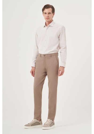 Morven Erkek Vizon Yazlık Pamuk Yan Cep Slim Fit Chino Pantolon 25ys003011405 Vizon
