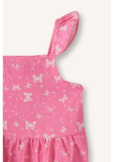 Defacto Askılı Poplin Elbise Kız Bebek H8453a526hspn160 Pembe-pn160