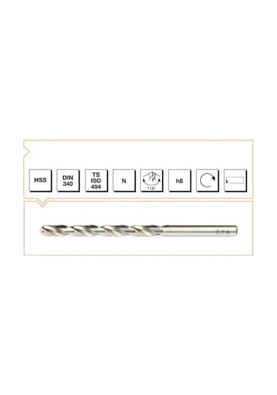 Makina Takım Hss Dın 340 Silindirik Saplı Uzun Matkap Ucu 5.2 Mm-mte B00007200520