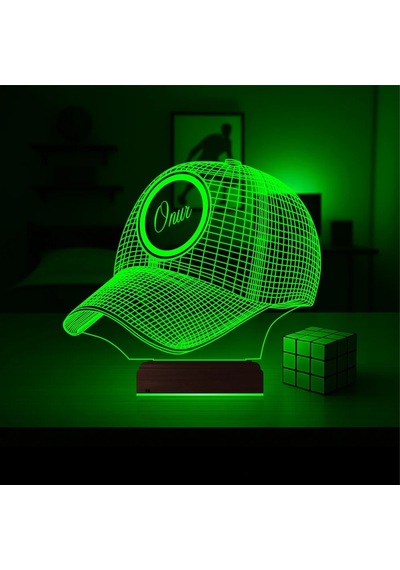 Luvivia Şapka Kep Kişiye Özel 3d Lamba - Masa Gece Lambası Şeffaf