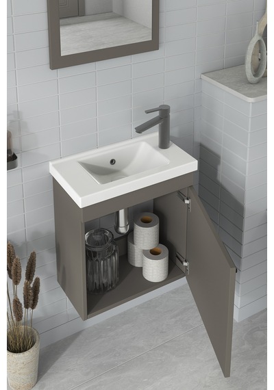 Biani Fix Hera 50 Cm Banyo Dolabı Renk Latte Biani Fix Hera 50 Cm Banyo Dolabı Renk Latte