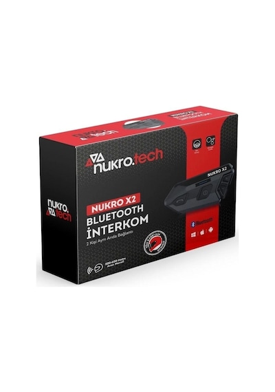 Nukrotech Nukro X2 Bluetooth İnterkom Seti Siyah
