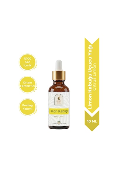 Limon Kabuğu Uçucu Yağı 10 Ml %100 Saf, Ferahlatıcı Ve Canlandırıcı Etki 10 ML