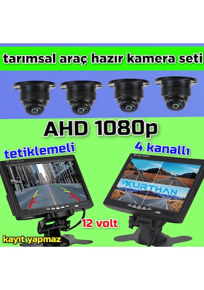 Kayıtsız 7 İnç Monitör Ve 4 Adet Ahd 1080p Go-1058 Kamera 12 V