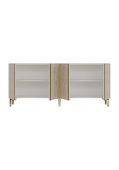 Ka1898btg Anka Konsol Ve Tv Sehpası Beyaz-traverten-gold 180cm