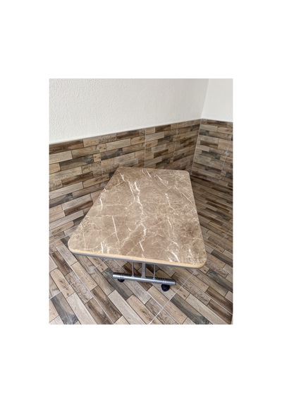Tekerlekli Orta Sehpa, Tekerlekli Sehpa, Pratik Orta Sehpa, 70x110cm Masa, Tekerli Sehpa Kahverengi