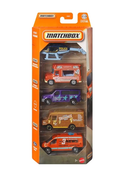 Matchbox Beşli Araba Seti City Life Jjp34 Çok Renkli