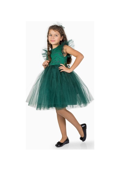 Mnk Baby & Kids Roza Dantel Tütü Kız Çocuk Abiye Elbise Mnk0546 001
