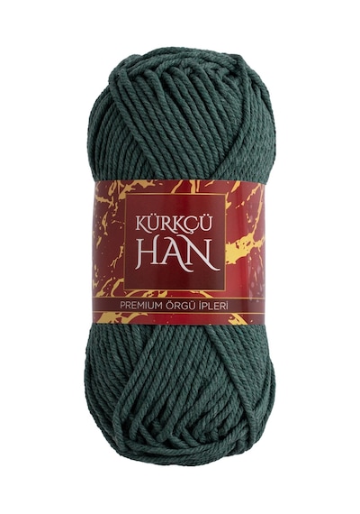 Kürkçü Han Cotton Comfort 100gr Pamuklu Makrome Punch Amigurumi Örgü İpi - Çam Yeşili